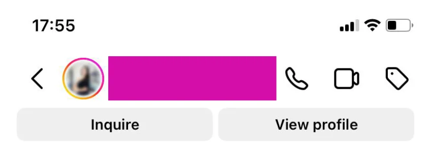 The "Inquire" Button on Instagram Profiles