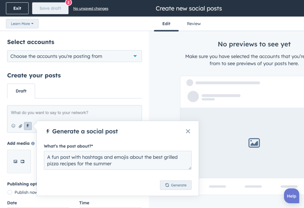 HubSpot AI Social Media Caption Generator